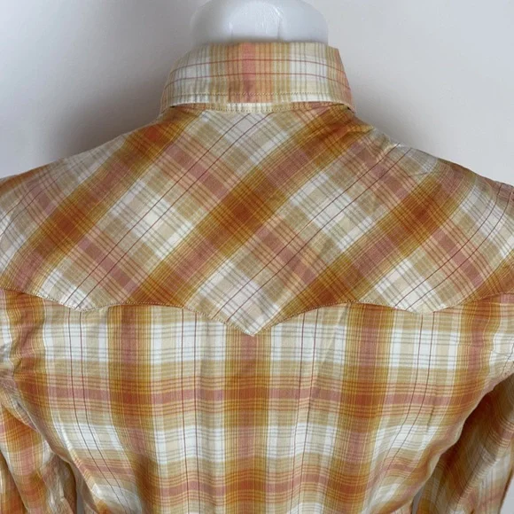 RRL Western Shirt Snap Sunset Orange Men’s Size Small